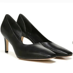 Vince Tiana Classic Chic Leather Square Toe Business Casual Black Pumps(7.5)